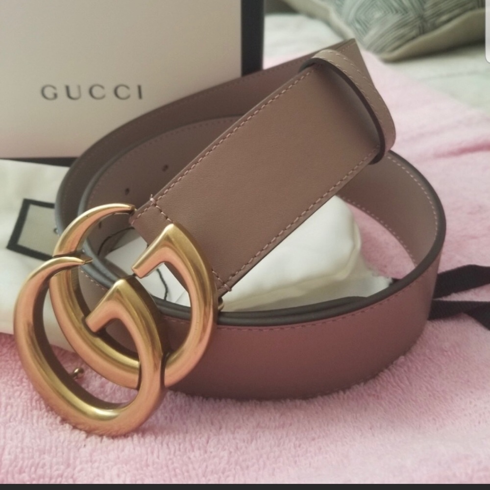 GUCCI DUSTY PINK BRASSBELT - Picture 1 of 2